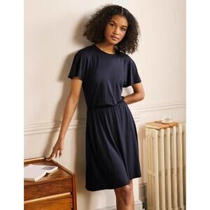 Boden Flutter Sleeve Jersey Dress in Black Size 6